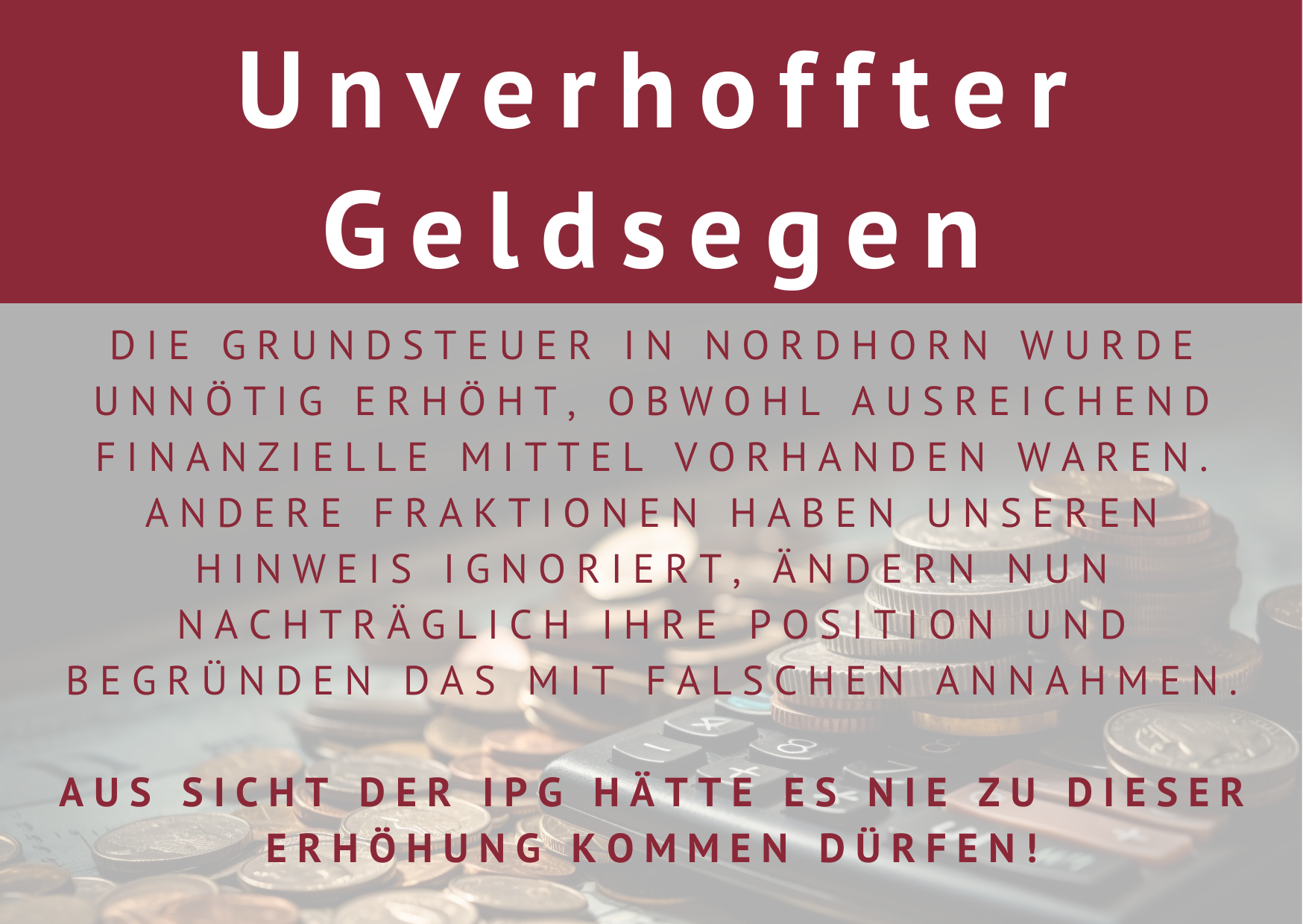 „Unverhoffter Geldsegen“