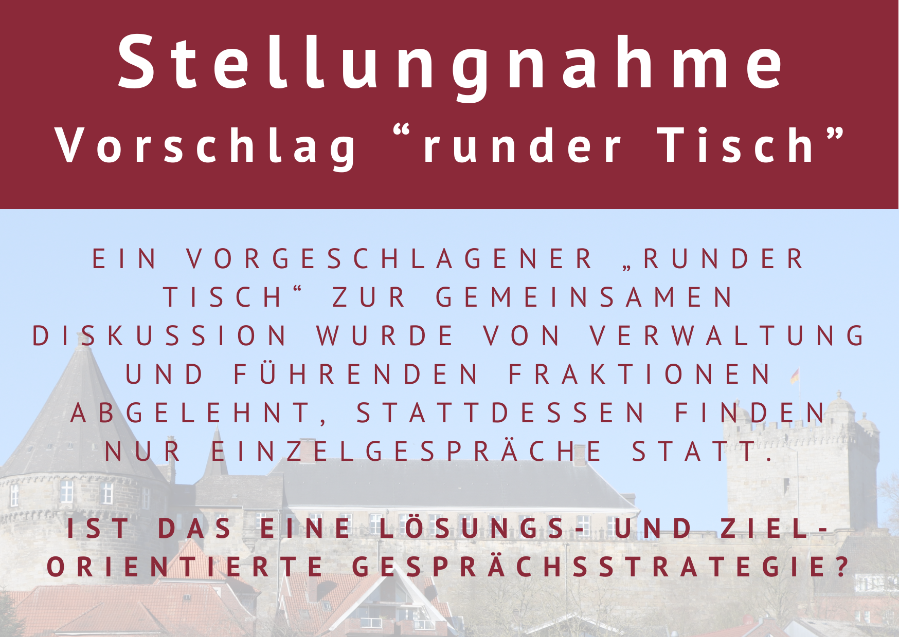 Kein „Runder Tisch“ – ein Eckiger täte es auch!